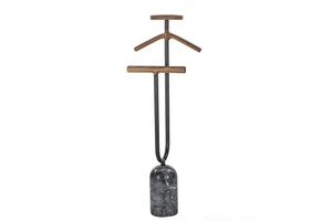 Modern Wooden Coat Rack with Ample Hanging Space Iron Stand for Living Room Bathroom with Marble Base
