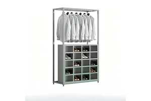 Stainless Steel 20-slot Clothing and Shoes Cabinet Hanging Clothes Rack, Dressing Rack, Hat Rack, Workshop Rack