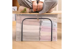 Wholesale Waterproof Nylon Storage Bag Thickened Transparent Fabric Folding Organizer for Toys & Clothes