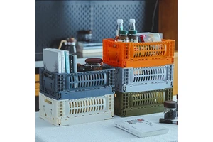 Foldable Eco-Friendly BPA Free Stackable Storage Basket Desktop Organizer Household Sundry Sorting Box Plastic Turnover Boxes