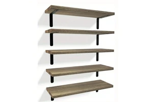 Hot Selling Wall Mounted Storage Modern Rural Style Wooden Floating Shelf Wall Storage Rack for Kitchen and Bathroom Use