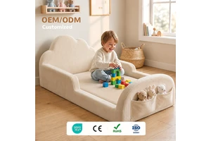 Portable Folding Toddler Floor Bed Low Profile Foam Kids Bed With Removable Washable Cover Safety Rail Bumper Mat