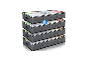 NISEVEN Hot Sale 4pcs/Set 90L Under Bed Storage Bag Shoes Closet Storage With Clear Window Under Bed Storage Containers