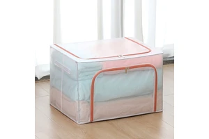 Foldable Rectangular Chinese Style Fabric Clothing Storage Box Bag 60L-70L Capacity Multi-Purpose Household Clothes Storage