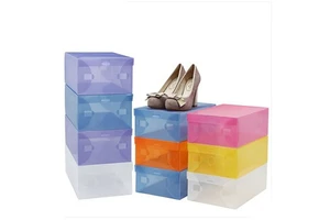 Eco-Friendly Custom Transparent Plastic PP Storage Shoe Boxes in Classic Rectangle Style for Household