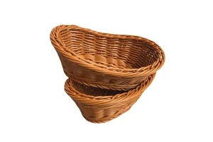 Rattan Bread Basket Supermarket Fruit Vegetable Storage Basket Snack Storage Frame Plastic Woven Basket