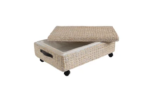 Water Hyacinth Wood Underbed Storage Trunk with Wheels and Handles Storage Basket Nice Price from Vietnam