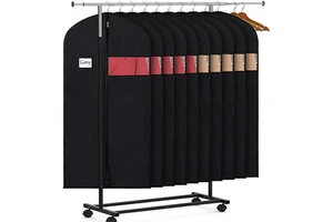 High Quality Non Woven Garment Bag Foldable Hanging Clothes Cover Travel Garment Suit Bag