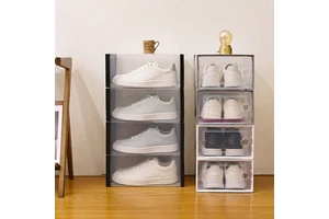 Large Transparent Shoe Box With Double Frame Reinforcement High Dust-Proof Ventilation Storage Box Dormitory Storage