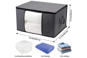 Custom Logo Cotton Linen Clothes Organizer Collapsible Folding Under Bed Thick Breathable Fabric Storage Boxes Bags