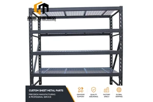 Medium Duty Warehouse Storage Rack With Wire Mesh Deck Adjustable Layer Metal Shelving Unit Grey White For Workshop Factory