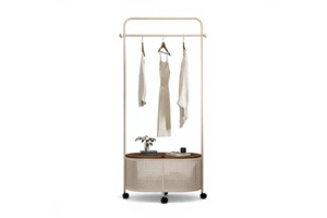 Portable Metal Coat Rack Floor-Standing Bedroom Home Multi-Functional Entryway Clothes Hanger Room Storage Shelf All-in-One