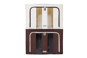 Large Capacity Imported Beige/Coffee Oxford Cloth Storage Bag Clothing Organizer of Wardrobe Waterproof Foldable Storage Box