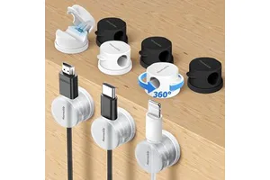 Spring Cable Clips Cord Organizer, Under Desk Cable Management, Adhesive Wire Holder Organizer for Home Office Desk Car Wall