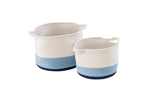 Woven Cotton Rope Storage Basket With Handle Modern Laundry Basket Handmade basket