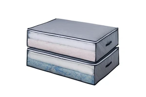 Under Bed Storage Bag Foldable Visible Window Quilt Clothes Moisture Proof Fabric Storage Organizer