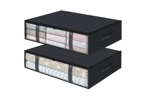 FF2392 Under Bed Storage Containers Blankets Clothes Comforters Organizer Large Capacity Bins Foldable Under Bed Storage Bag
