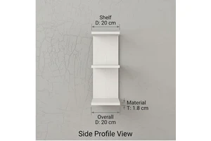 Wall Mounted Wooden Storage Shelf 2 Tier Minimalist Design for Living Room Neatening
