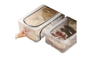 Installation-Free Transparent Dust-Proof Shoe Storage Box Thickened Steel Frame Foldable Bed Bottom Rectangle Household Shoe