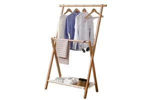 Clothes Hanger Bedside Clothes Solid Wood Storage Rack Display Rack Coat Rack