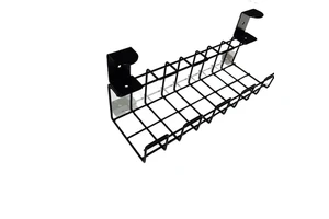 Factory Wire Metal Management C Clamp Trays No Drill Table Cable Raceway Kit Desk Cord Organizer