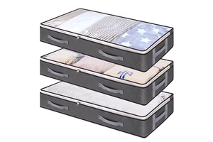 Hot Sale Foldable Space-Saving Under Bed Storage Bags Storage Organizer With Wide Handle Double-end Zipper For Home Storage