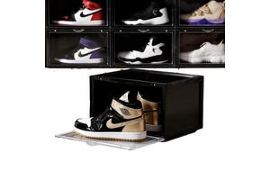 8-color Optional Side-opening AJ Transparent Shoe Box, Side-opening Plastic Basketball Shoe Storage Box, Popular Wall Shoes