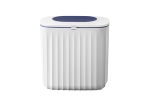 ELPHECO 8L Manual Wall-Mounted Plastic Trash Can Simple Airtight Lid Rectangular Storage Bucket For Bathroom Decorative Wall