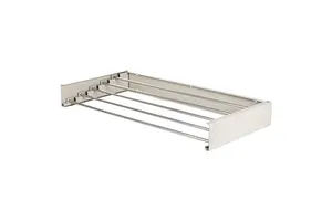 Home Folding Towel Rack 80cm Wall-mounted Clothes Drying Rack Retractable Space Saving Clothes Storage Rack