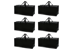 Custom Heavy Duty Moving Bags With Zipper Storage Sack For Travel Organization Black Plastic Moving Bags