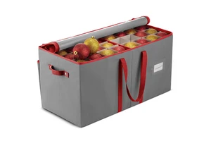 Dual Zipper Closure Large Christmas Organizer Storage Boxes Foldable Rectangular Design for Christmas Decorations & Gift Bags