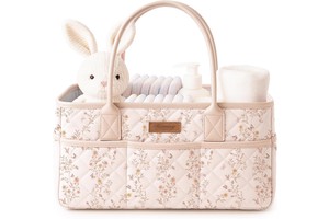 Floral Diaper Caddy Organizer Stylish Nursery Storage Basket Diaper Bag Gift For Baby Shower Newborn Essentials