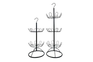 360 Degree Rotating Multi-Layer Carbon Steel Floor-Mounted Shoes & Slippers Drying Rack for Balcony and Outdoor Use