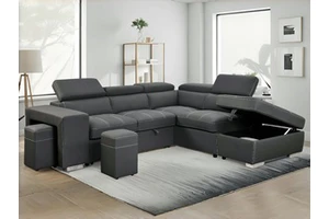 Modern Sleeping Pull Out Sofa Bed Living Room Furniture Multifunction Folding Corner Sofa Bed With Storage And Ottoman