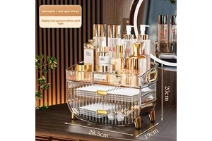 INS Trendy Luxury Modern Home Cosmetics Desktop Drawer Organizer Advanced Plastic Shelf Storage Box Lipstick Skin Care Products