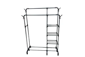 Modern Zinc Alloy Standing Coat Rack Floor-to-Ceiling Design for Living Room Storage Simple Clothes Hanger