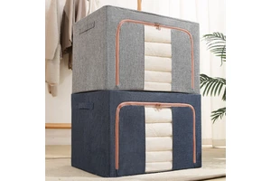 24L Folding Storage Box Dirty Clothes Collecting Case Non Woven Fabric with Zipper Space Saving Bags Foldable Opp Bag Durable
