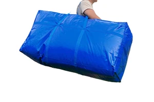 Portable Foldable Blue Plastic Storage Bags Handles Single Clothing Organizer Multifunction for Wardrobe Living Room Camping