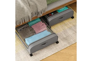 Large Capacity Foldable Dustproof Under Bed Storage Containers Clothes Quilt Storage Box Spacesaving Organizer With Wheels
