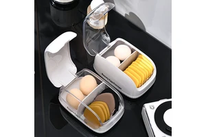 Plastic Beauty Blender Storage Box Lid Dust-Proof Makeup Desk Organizer Lipsticks Cushion Compacts Portable Partitioned Puff