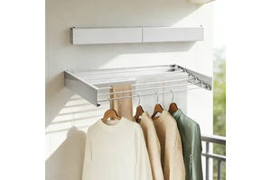 Adjustable Aluminum Hanger Towels Rack Wall Mounted Folding Clothes Laundry Retractable Balcony Clothes Drying Rack