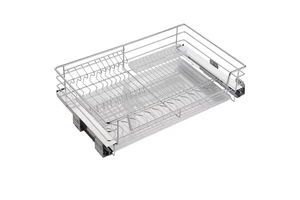 Custom Stainless Steel Wire Mesh Pull-Out Storage Baskets for Kitchen Cabinets GQK GX07307