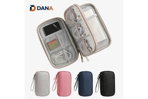 Small Cord Cable Organizer Pouch Electronic Accessories Carry Case Portable Waterproof Double Layers All-in-One Storage Bag