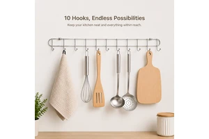 Space-Saving Carbon Steel Door & Wall Mount Eco-Friendly Multifunctional Clothing Organizer Hooks for Coats Towels