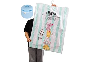 Hanging Vacuum Clothing Compression Wardrobe Storage Bags Transparent Cloth Vacuum Cleaner Hanging Vacuum Storage Bags