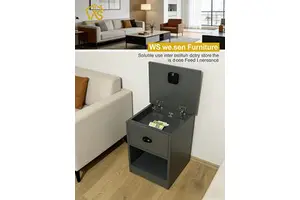 Durable Hidden Bedside Table Bedroom Secret Compartment Cabinet Hidden Compartment Nightstand With RFID Lock Bedroom Furniture