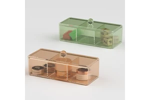Makeup Organizer Acrylic Cosmetic Organiser Jewelry Storage Box Desktop Display Vanity for Lipstick Lash Brush Holder Ribbed