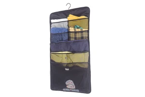 14-pocket Black Oxford Cloth Double-sided Wardrobe Organizing Storage Bag, Door-back Foldable Hanging Clothes Storage Bag