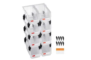 8 Pack 10.9 X 5.5 X 5.1 Inch Plastic Stackable Storage Bins Organizing Containers for Closet Storage