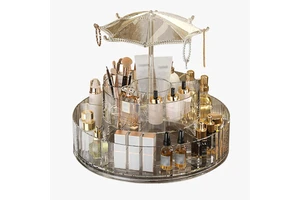 Plastic Big Capacity Cosmetic Organizer Box Vanity Bathroom Desktop Beauty Makeup case Skin Care Storage with Drawer